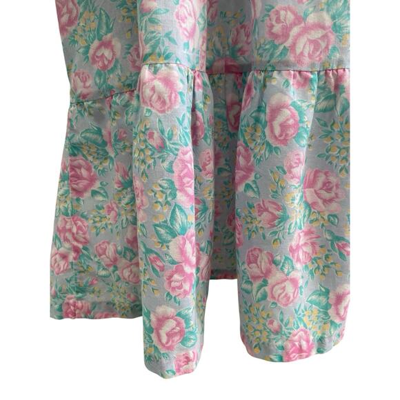 Honors Pink & Blue Floral Ruffle Muumuu House Dress w Pockets Women’s size 2X - Picture 3 of 5